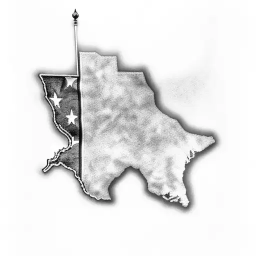 Illinois Filled In With Texas Flag