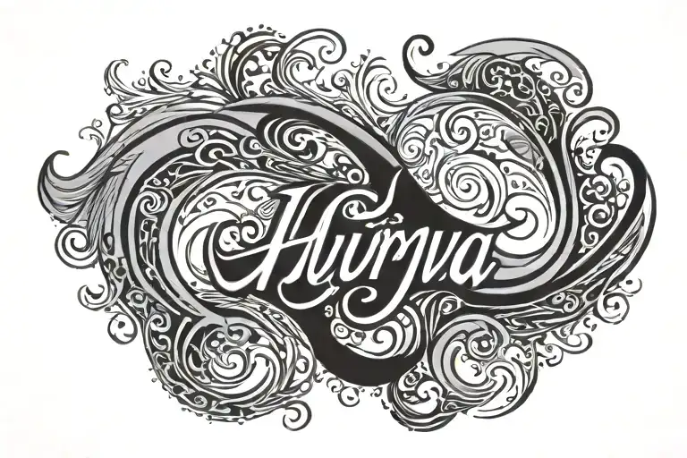 The Arabic Word Hurriya In Arabic Script Shaped Like A Wave