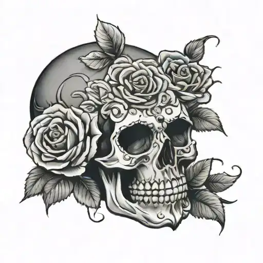 Candy Skull With Roses