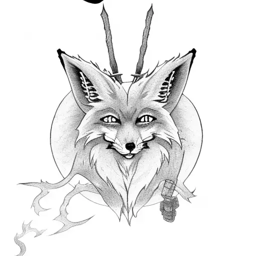 Nine Tail Fox Demon With Cross
