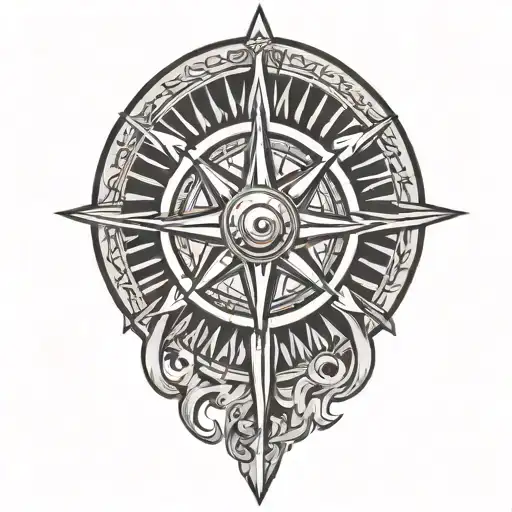 Sun Wheel With Swords Crossed