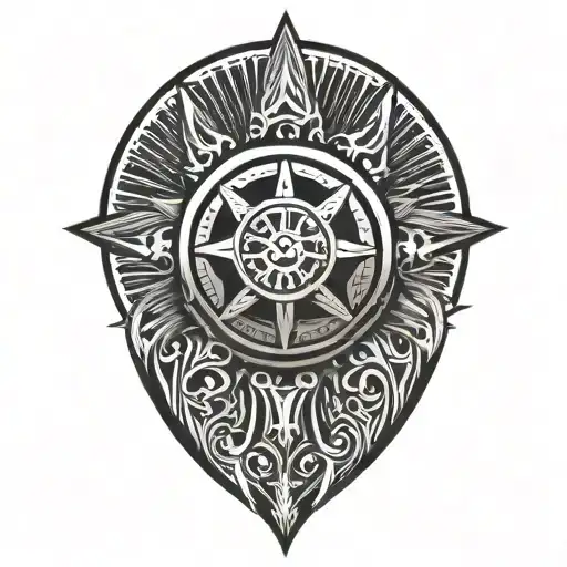 Sun Wheel With Swords Crossed