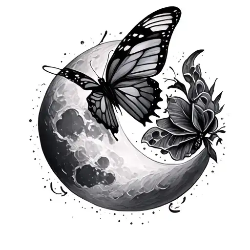 Moon And Butterfly Emerging