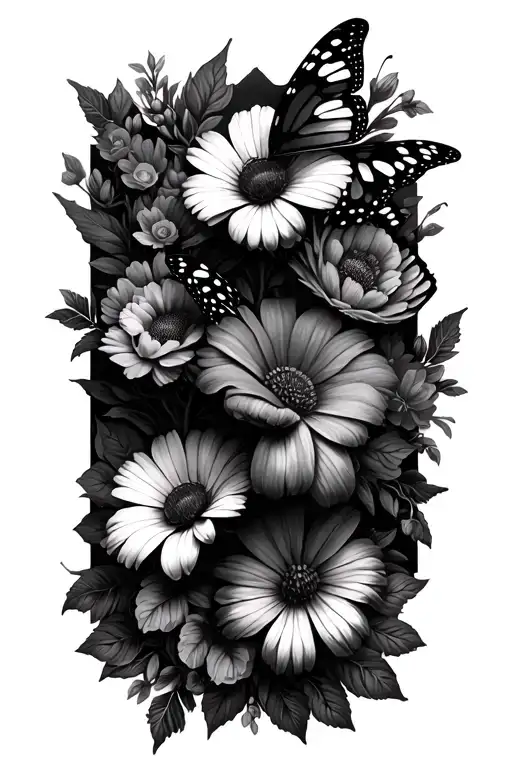 Free In Deed Flowers And Butterflies