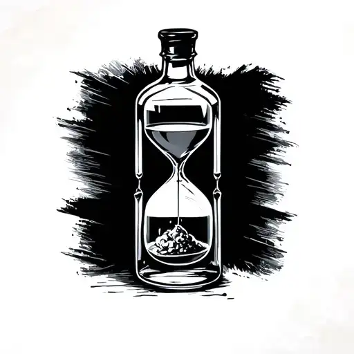 Hourglass In A Whiskey Bottle