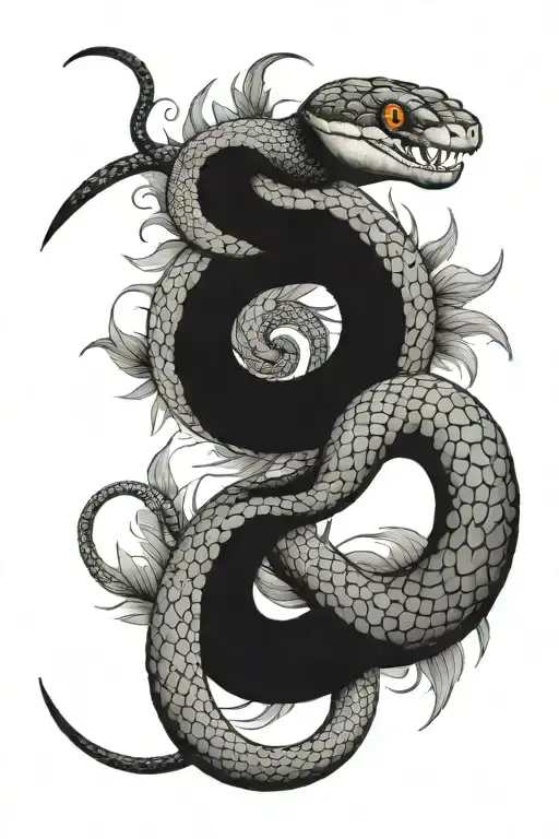 Cool And Attractive Snake Forearm Tattoo For Men