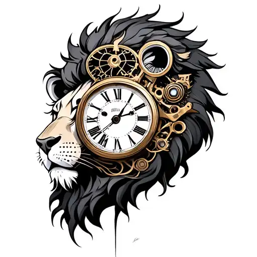 Lion Steampunk Clock Embedded