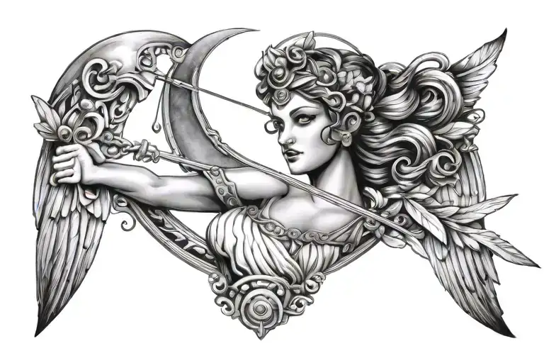 Artemis Greek Goddess Moon Bow