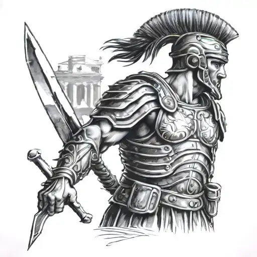 Roman Soldier Standing Full Body