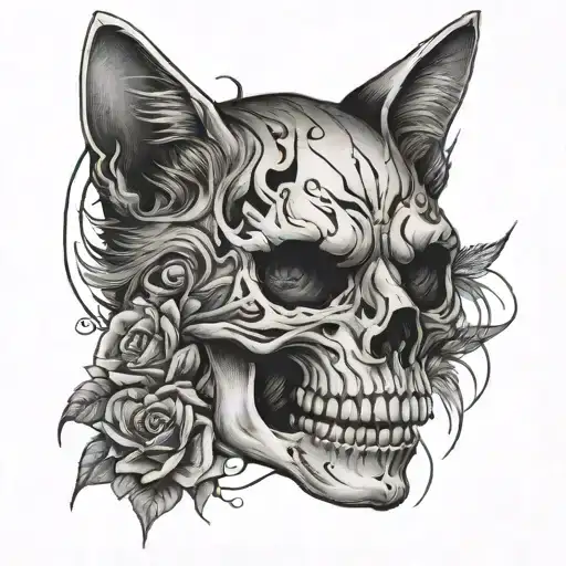 Skull And Cat