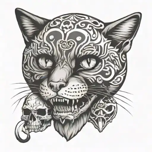 Cat And Skull