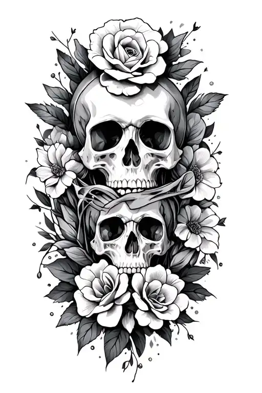 Persphone And Skull Surrounded