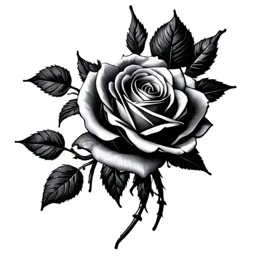 Black Rose With Black Widow Spider