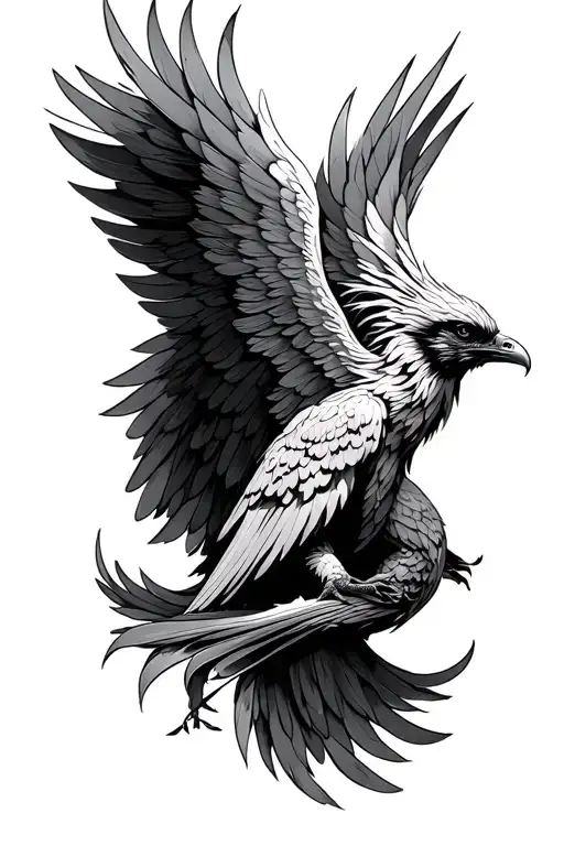 Phoenix Bird With Wings Wrapped Tightly