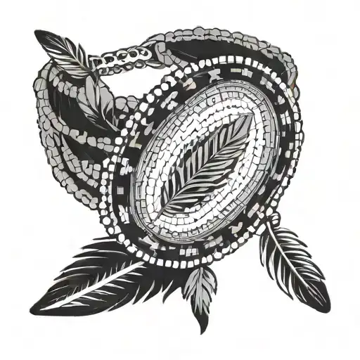 Native American Beaded Bracelet With Feathers