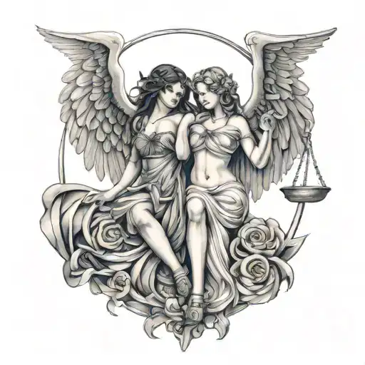 Libra And Woman Angel