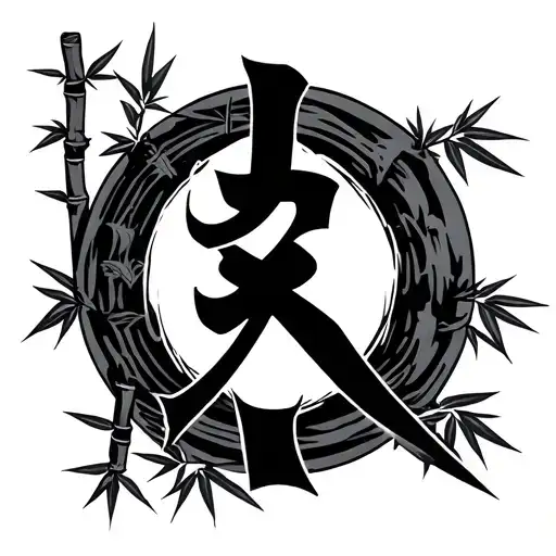 Kaizen Symbol With Bamboo