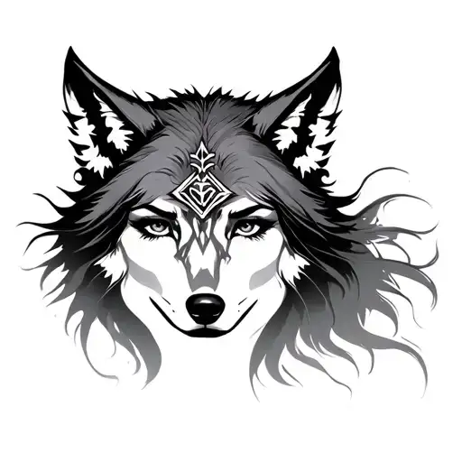 Wolf Headress Woman Face