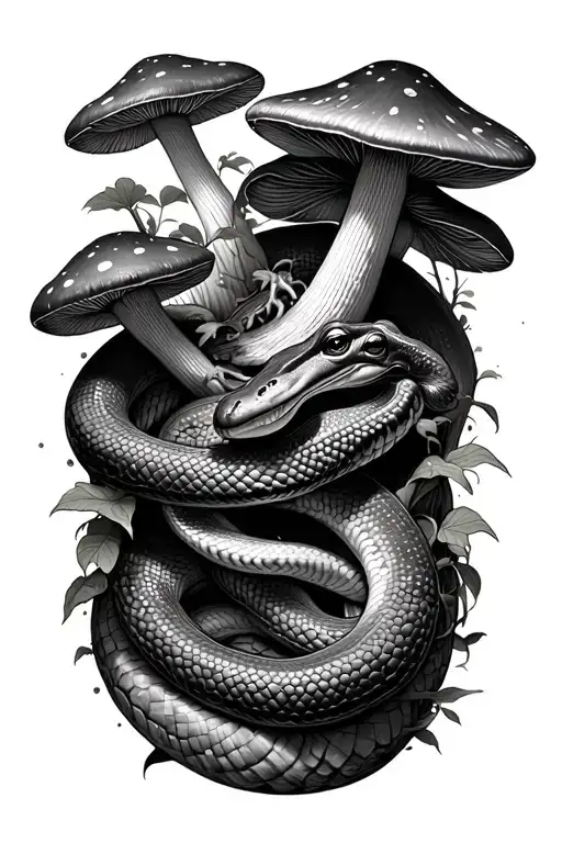 Snakes And Frogs Mushrooms Forest