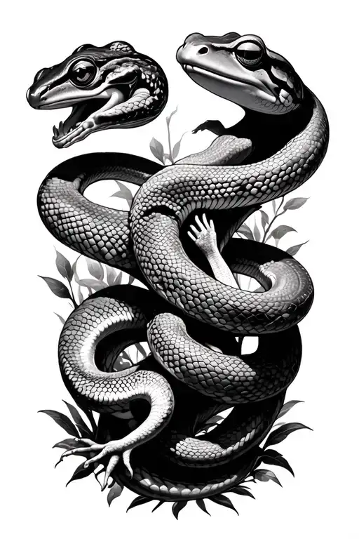 Snakes And Frogs Tree Back Ground