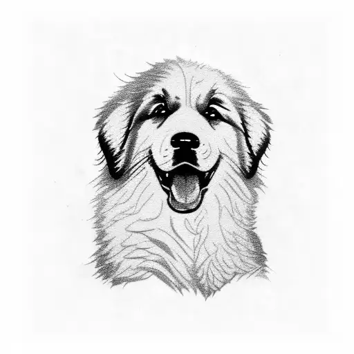 Great Pyrenees Dog Face With Herbs Around It
