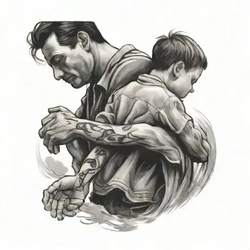 Father And Son Holding Hands