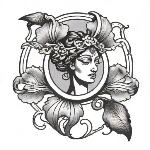 Simplistic Greek Goddess Iris Symbol Surrounded