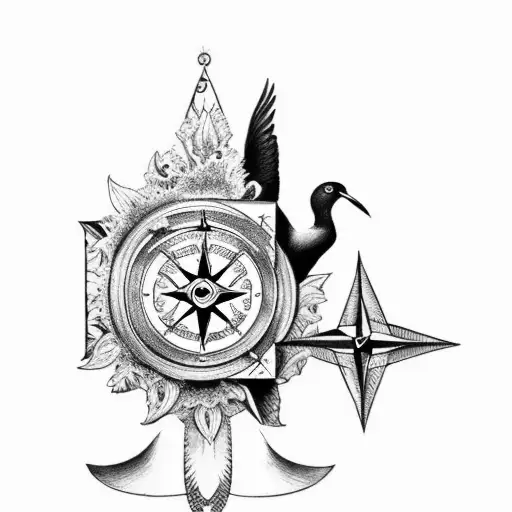 Blue Bird And Compass