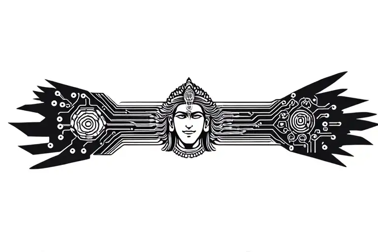 Electronic Circuits With Lord Shiva Elements As Arm Band