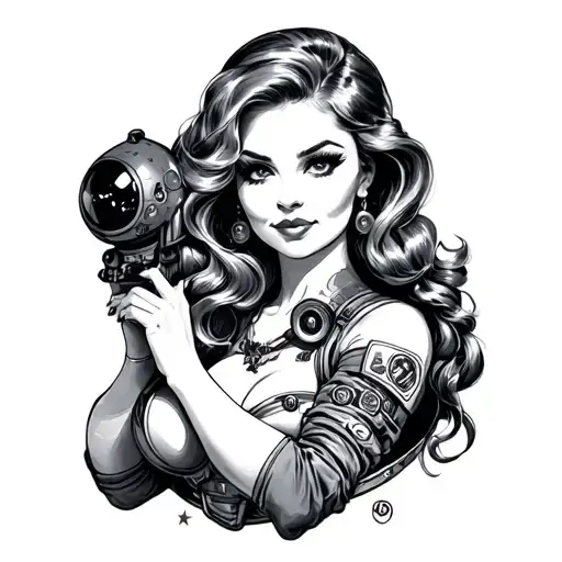 Pinup Space Girl