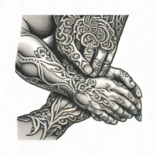 Adult Hand And Baby Hand Holding Hands