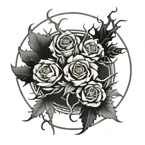 Thorns In Circle Tattoo Design