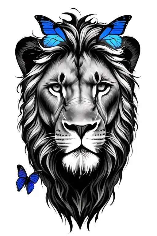 Lion And Butterfly Strength Inspired