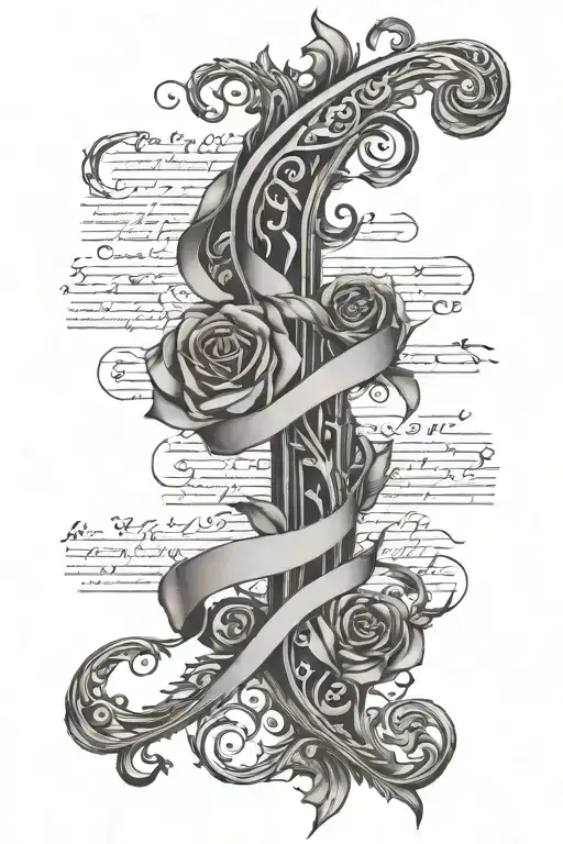 Scroll Tattoo With Our Deepest Fear Poem Written In Elegant Calligraphy