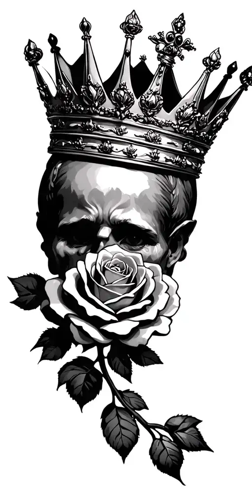 King Crown With Rose