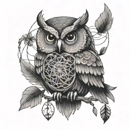Owl With Dream Catcher Belly