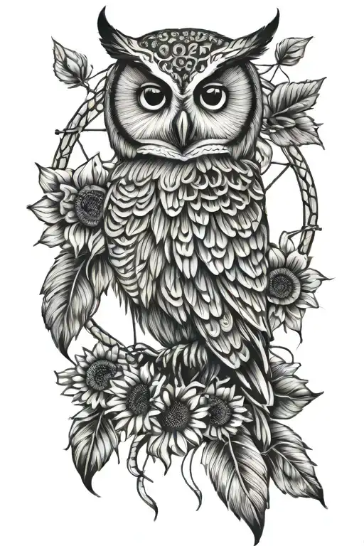 Owl Dreamcatcher Sunflowers