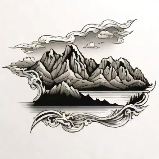 Beach And Mountains Panorama