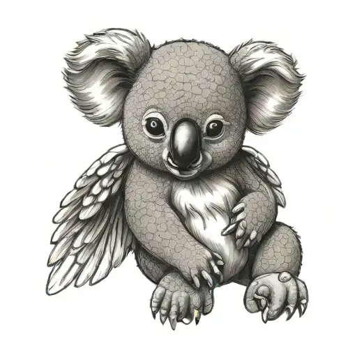 Cute Baby Koala With Angel Wings Rip