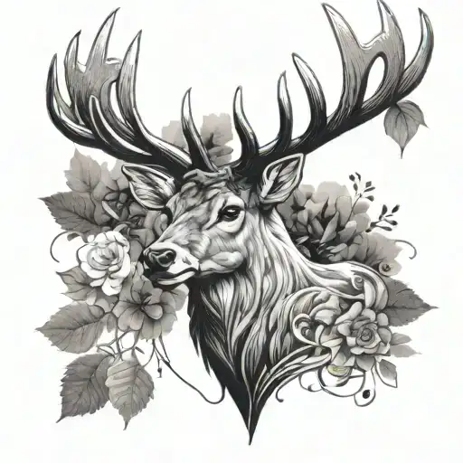 Stag With The Background Symbolising Growth And Potential