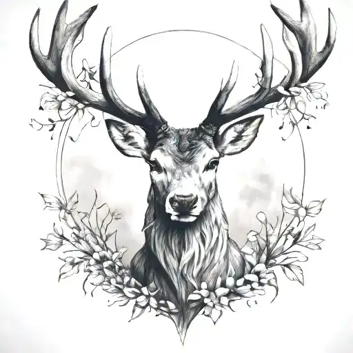 Stag With The Background Symbolising Growth And Potential