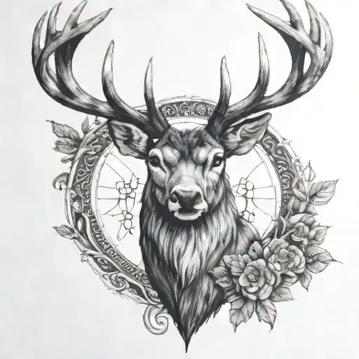 Stag With A Game Of Thrones Background Feel That Symbolises Growth And Potential