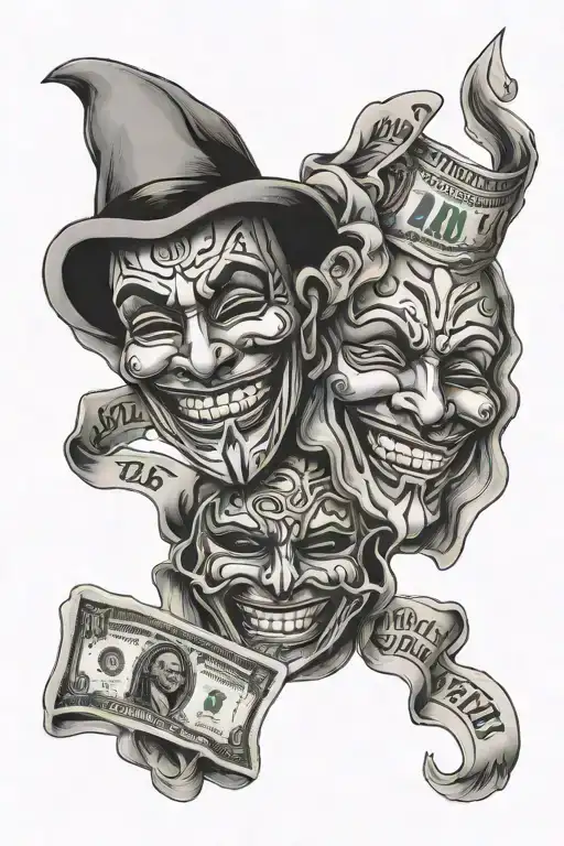 Money Signs And Smile Now Cry Later Mask