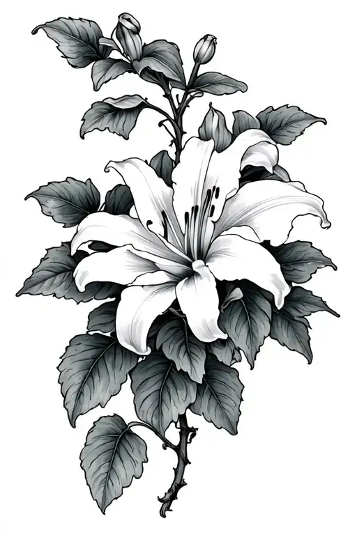 Lily Vine W Ans Engraved In The Vine