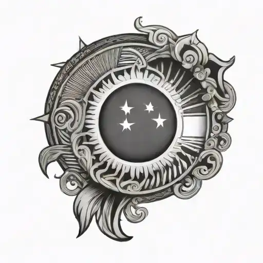 Circle Filipino Flag And A Infinite Sign