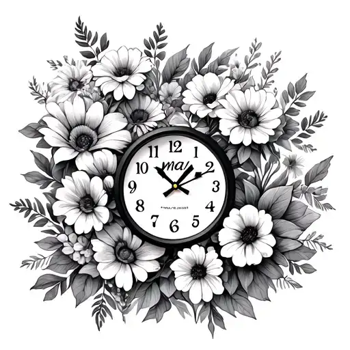 Mom Kids Flowers Puzzle Clock