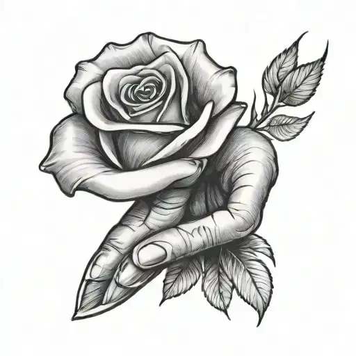 Rose Hand Holding