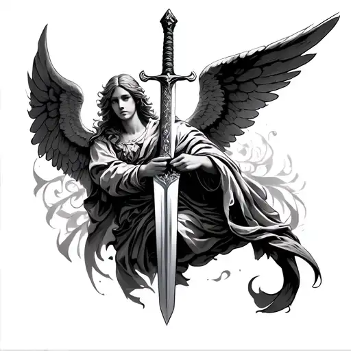 Angel Holding A Sword