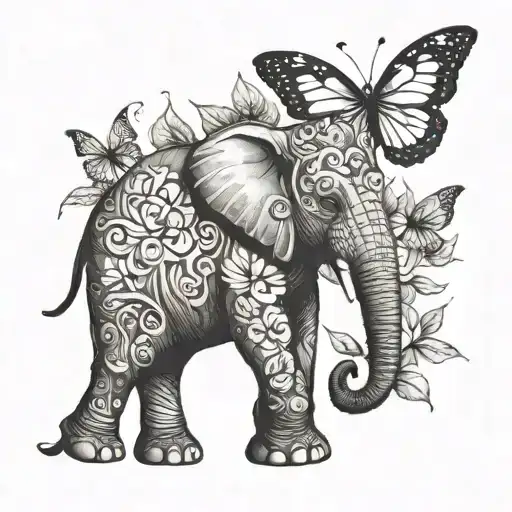 Elephant And Butterfly