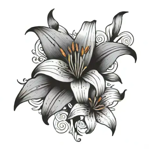 Sonder Word And Red Lily Flower